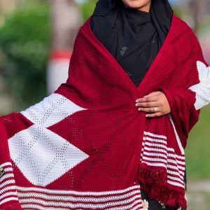 শাল - Maroon & White